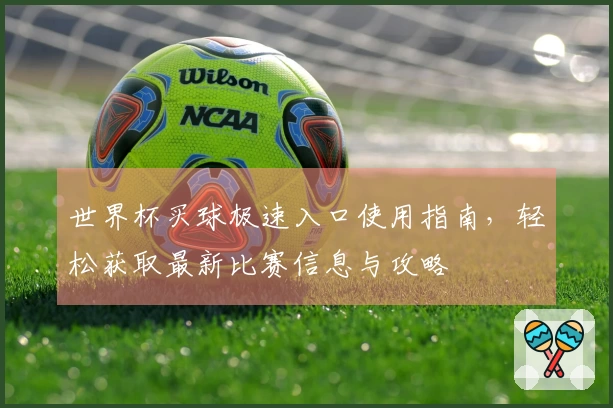世界杯买球极速入口使用指南，轻松获取最新比赛信息与攻略